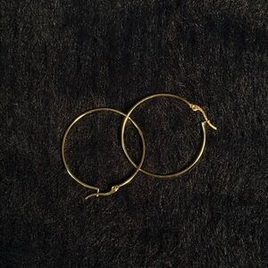 Classic Gold Hoop Earrings - Women Jewelry